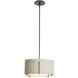 Exos 1 Light 16.1 inch Dark Smoke Pendant Ceiling Light in Natural Anna/Flax, Small