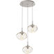 Nova Incandescent 3 Light Beige Silver Chandelier Ceiling Light, Round Multi-Port
