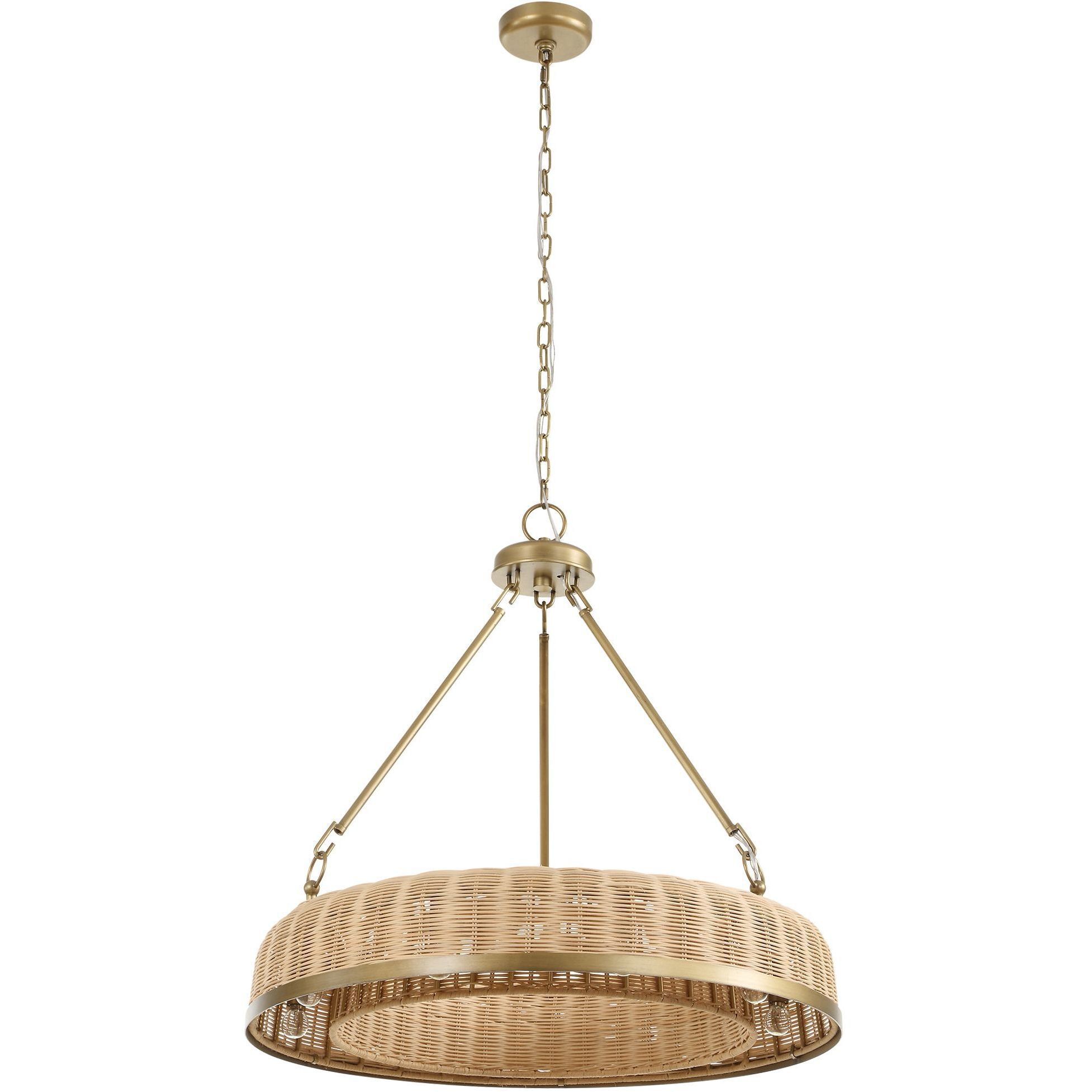 Ladakh 9 Light 28 inch Weathered Brushed Brass Pendant Ceiling Light