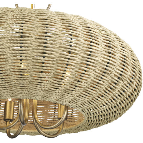 Summervine 5 Light 22 inch Antique Gold Leaf Pendant Chandelier Ceiling Light