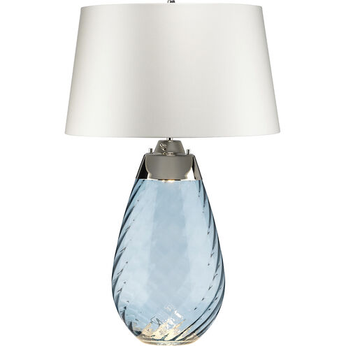 Lena 29 inch Blue Glass Table Lamp Portable Light, Large