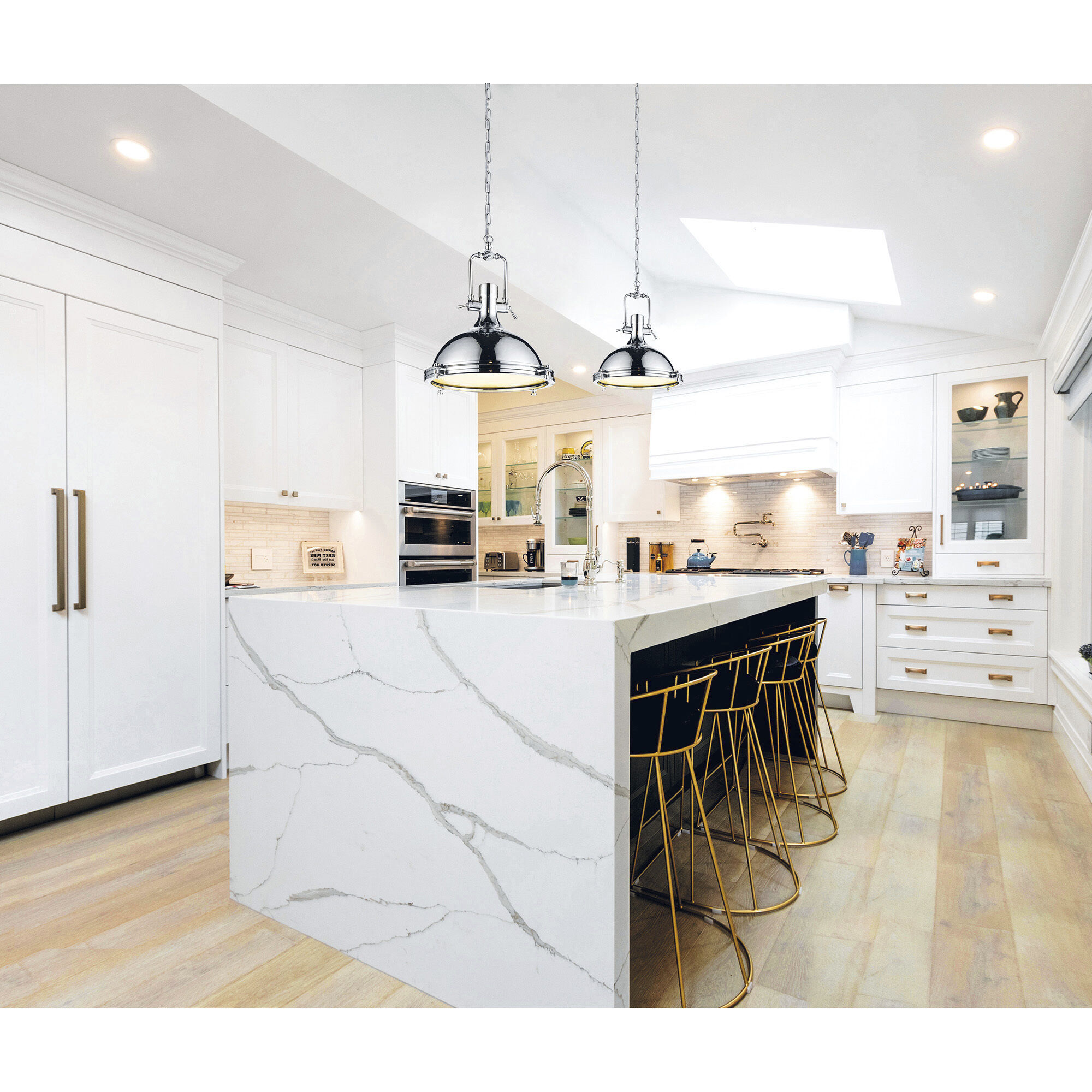 Show 1 Light 18 inch Chrome Down Pendant Ceiling Light