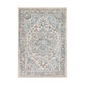 Chelsea 87 X 63 inch Pale Blue/Charcoal/Medium Gray/Ivory Rugs, Rectangle