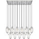 Arden 17 Light 42 inch Brushed Nickel Linear Chandelier Ceiling Light