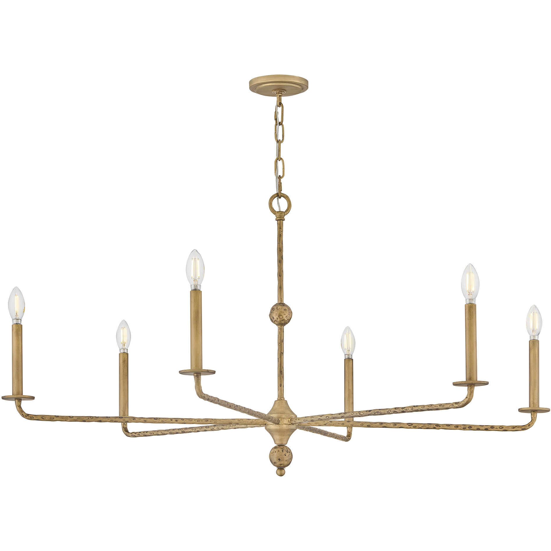 Ansel 6 Light 46 inch Burnished Gold Chandelier Ceiling Light