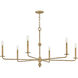 Ansel 6 Light 46 inch Burnished Gold Chandelier Ceiling Light