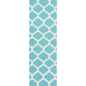 Frontier 96 X 30 inch Aqua, Ivory Rug