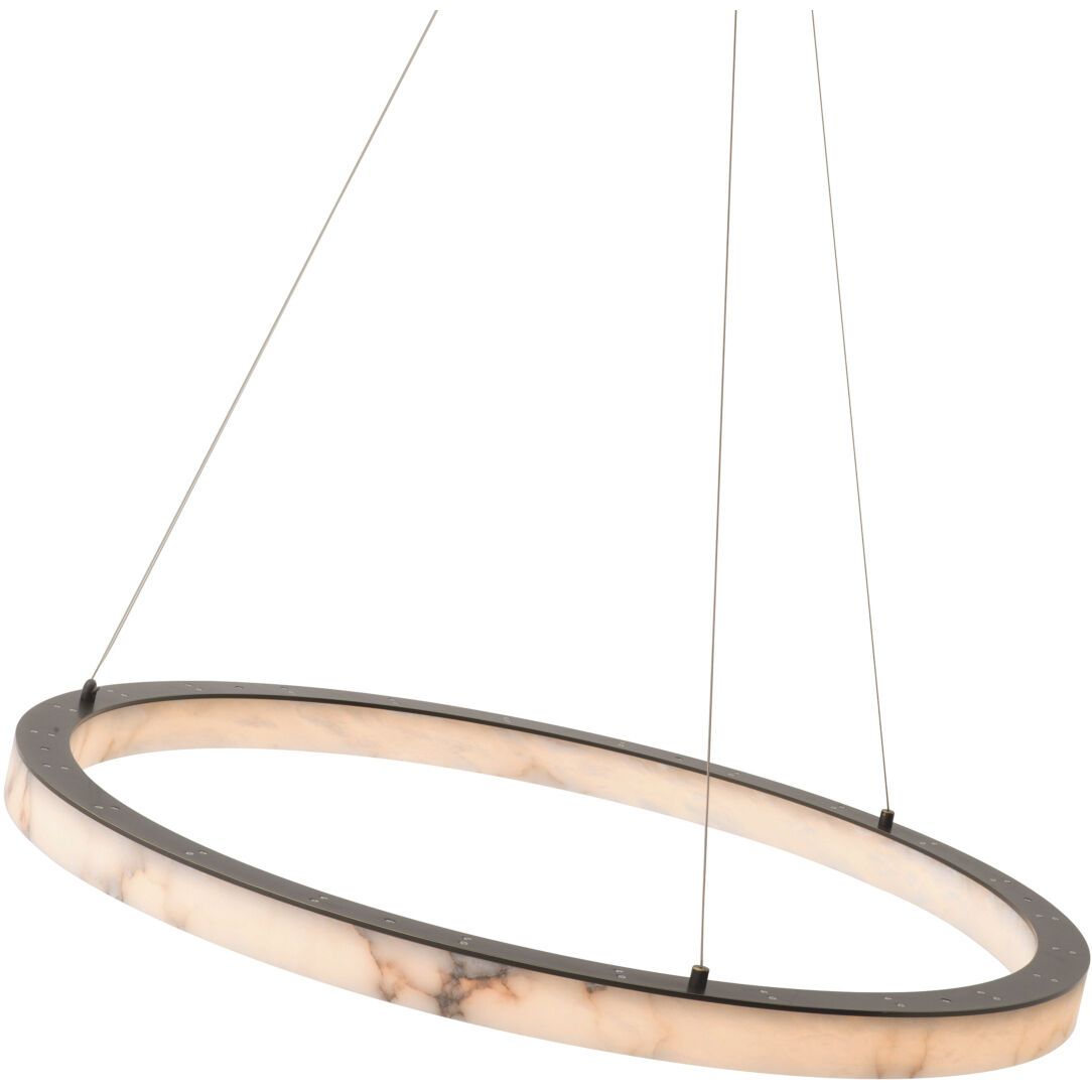 Sankt Gallen 39.37 inch Alabaster with Bronze Highlight Chandelier Ceiling Light, Large