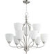 Jardin 9 Light 30 inch Satin Nickel Chandelier Ceiling Light in Satin Opal