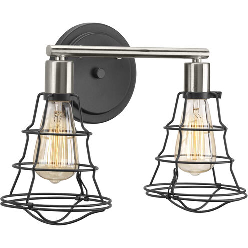 Gauge 2 Light 15.63 inch Graphite Bath Vanity Wall Light
