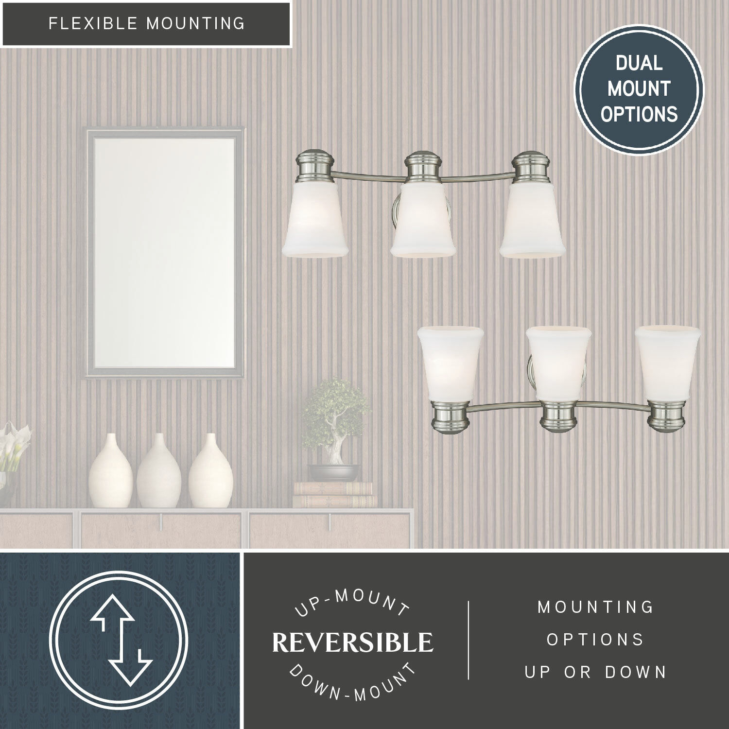 Malie LED 21.75 inch Satin Nickel Bathroom Light Wall Light