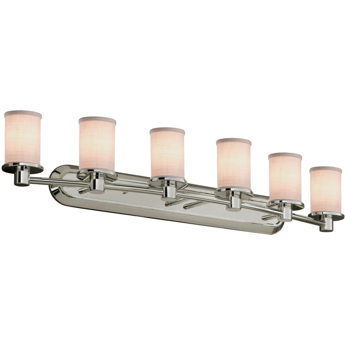 Justice Design FAB 8516 10 WHTE NCKL LED6 4200 Textile LED 44 inch