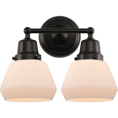 Aditi Fulton 2 Light 14.75 inch Matte Black Bath Vanity Light Wall Light, Aditi
