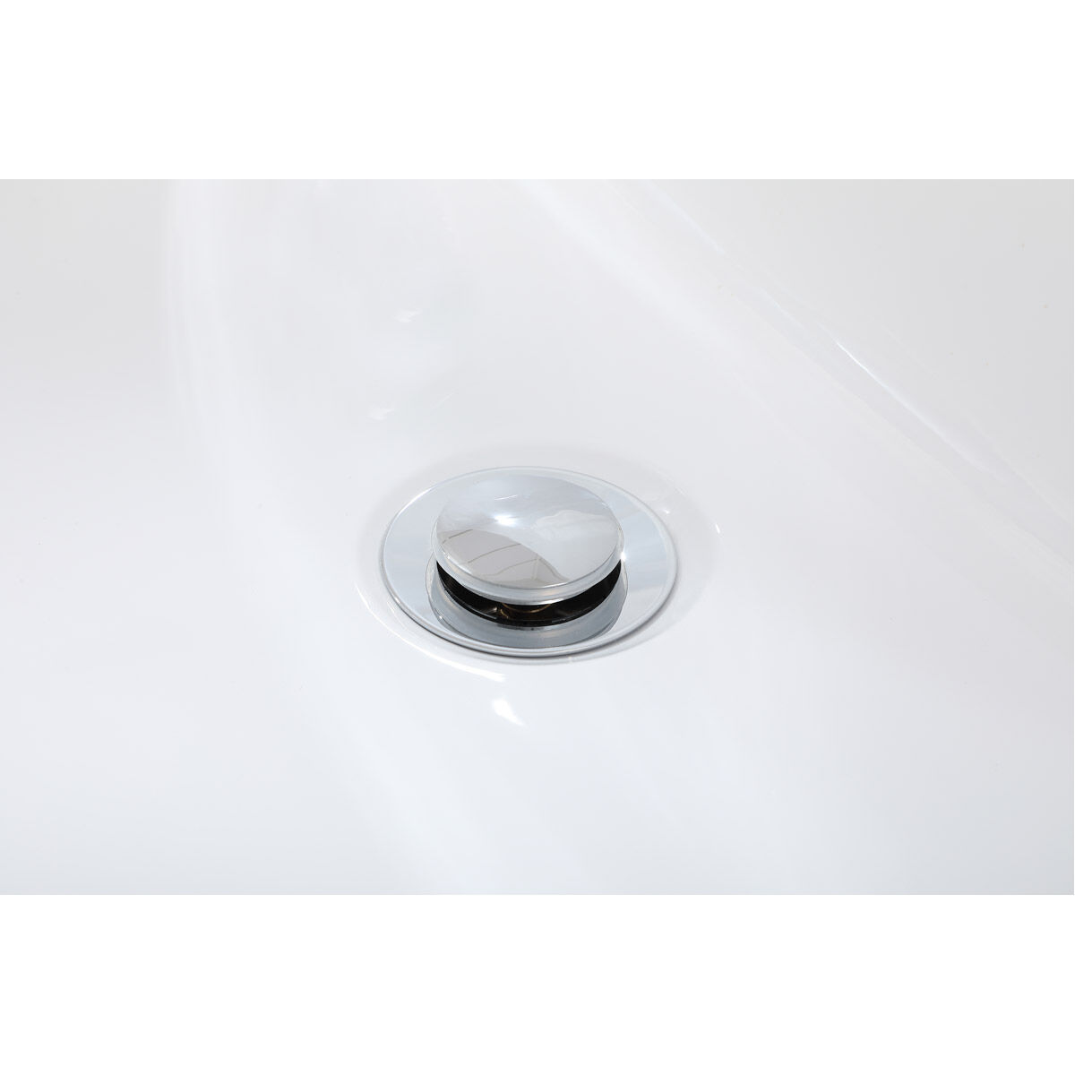 Ines Glossy White and Chrome Bathtub