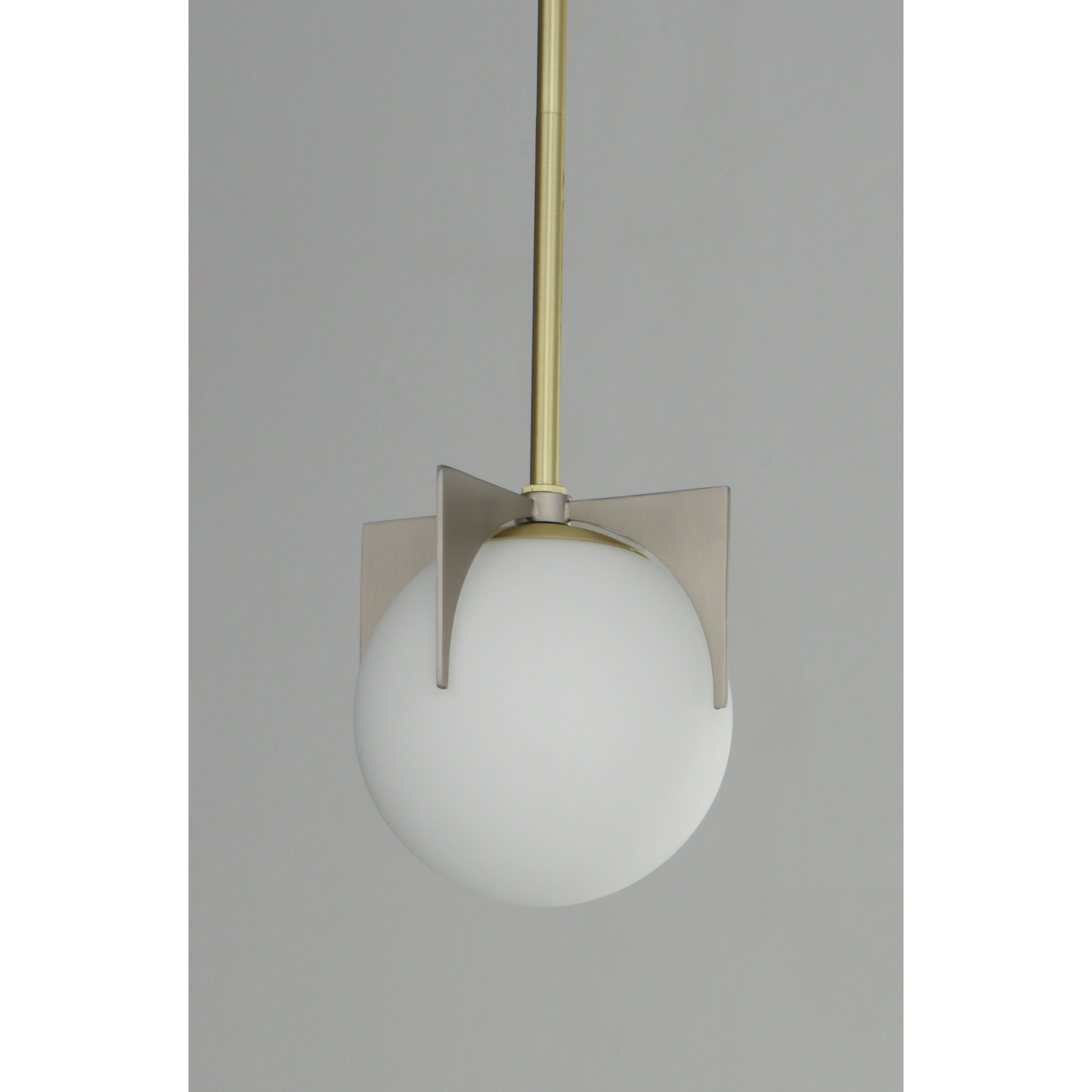 Finn 1 Light 6.5 inch Satin Brass/Brushed Platinum Single Pendant Ceiling Light