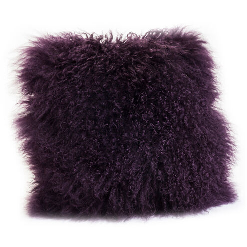 Lamb Fur 16 X 3 inch Purple Pillow