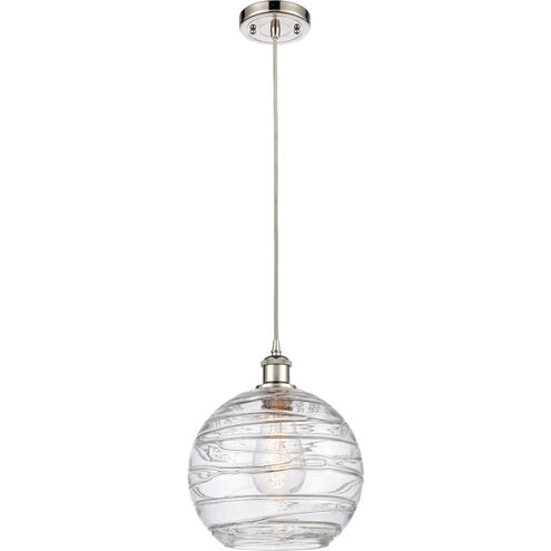 Ballston Large Deco Swirl 1 Light 10 inch Polished Nickel Mini Pendant Ceiling Light, Ballston