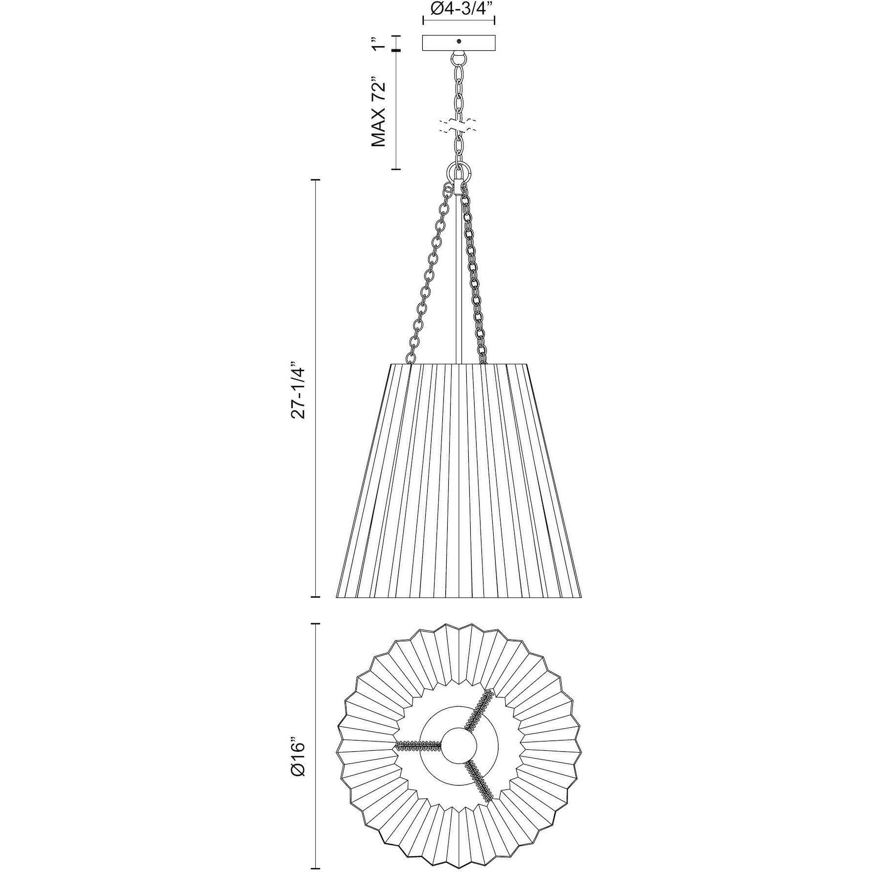 Alora Mood Plisse Pendant Ceiling Light in Matte Black