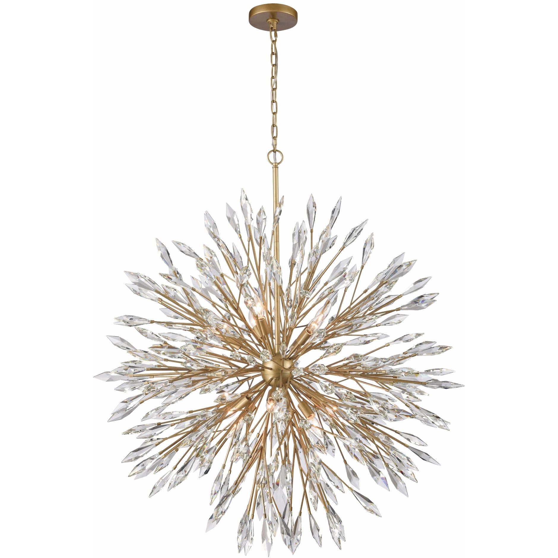 Crystal Fusion 12 Light 42 inch Peruvian Gold Chandelier Ceiling Light