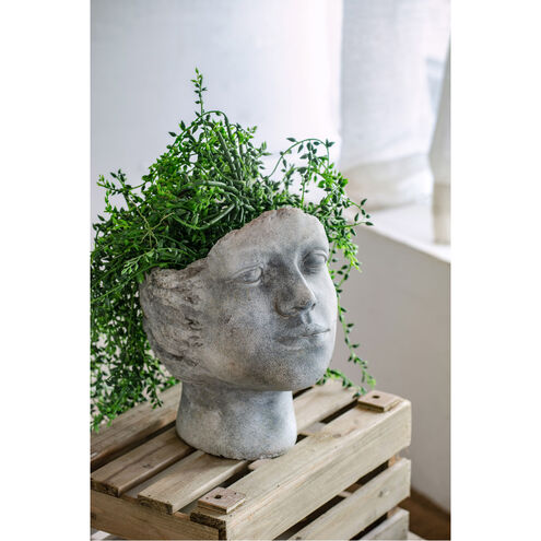 Profile Head Gray Outdoor Planter