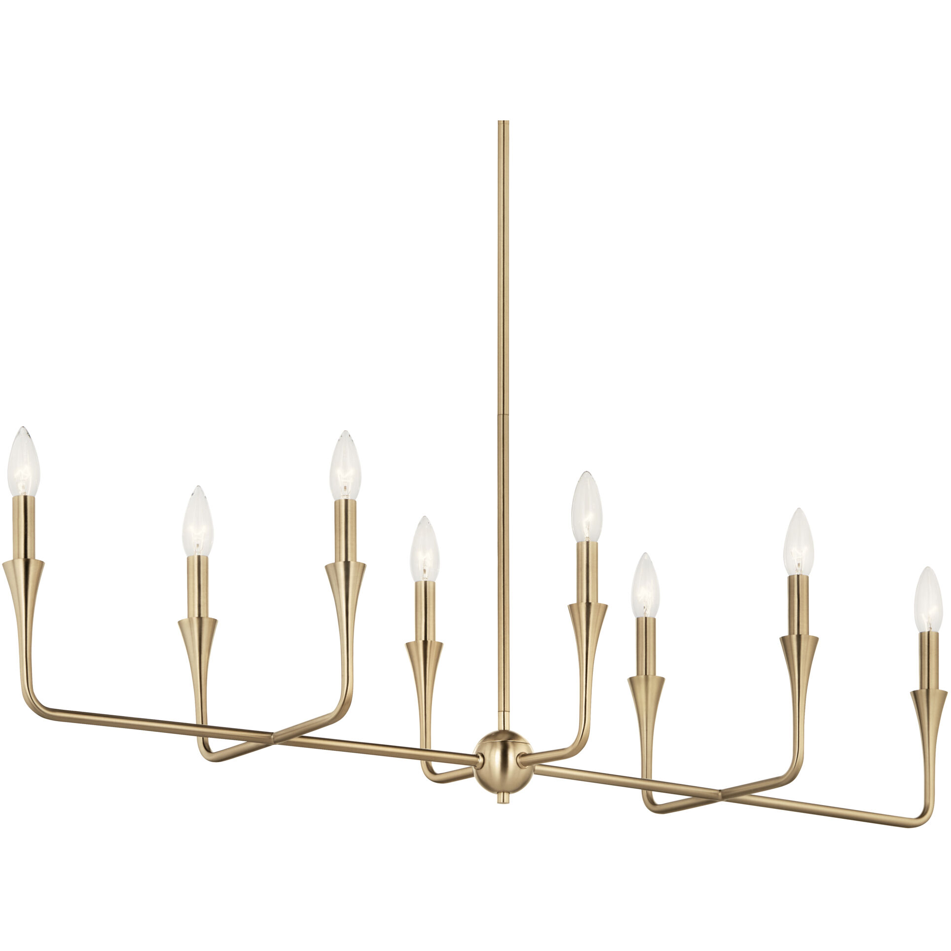 Alvaro 8 Light 11.5 inch Champagne Bronze Chandelier Linear Ceiling Light, Double