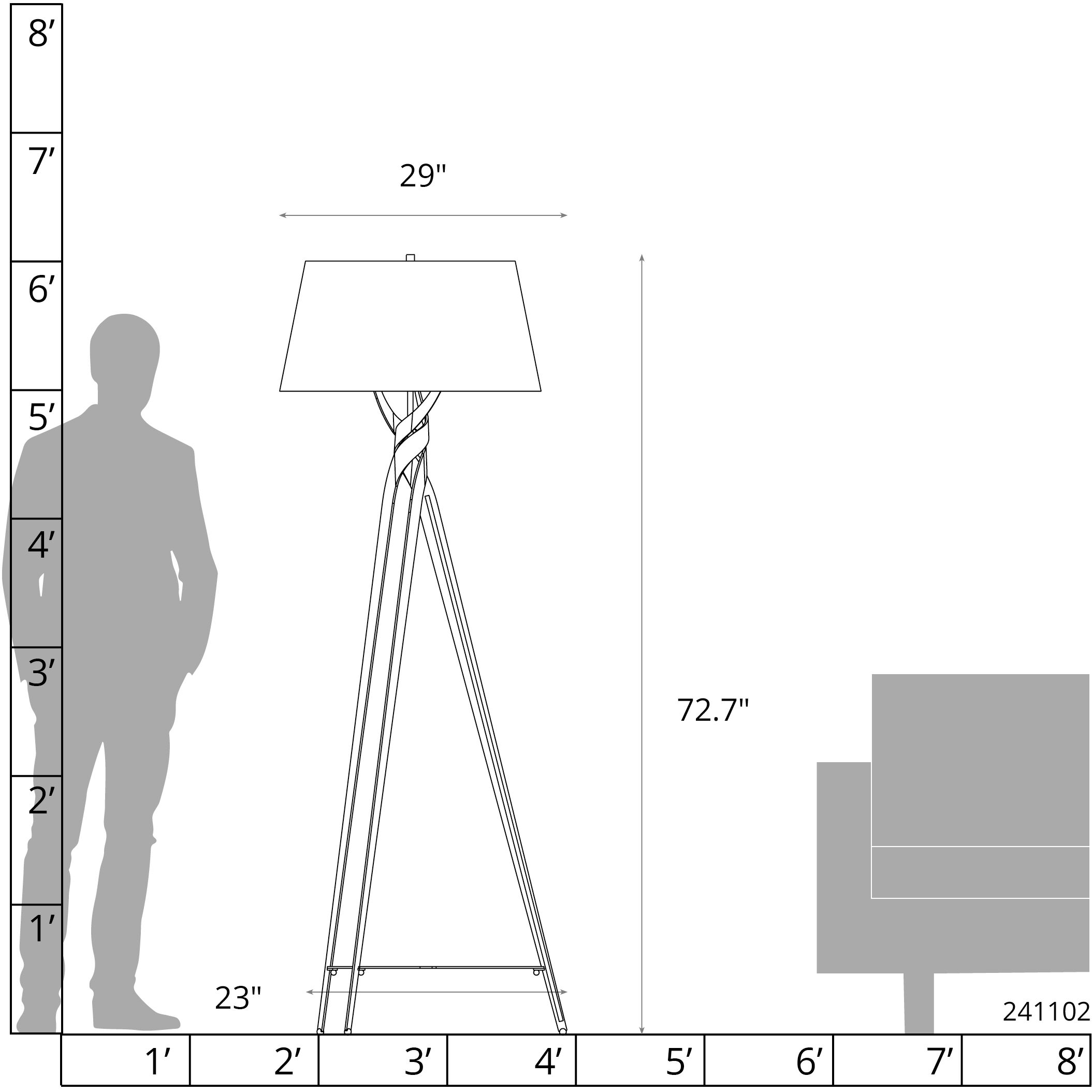 Tryst 72.7 inch 60 watt Ink and Dark Smoke Floor Lamp Portable Light