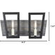 Zag 2 Light 14.5 inch Black and Grey Bath Vanity Wall Light in Black/Grey Wood