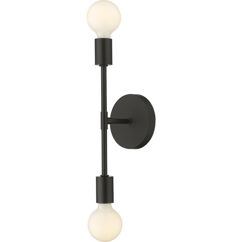 Modernist 2 Light 5 inch Matte Black Wall Sconce Wall Light