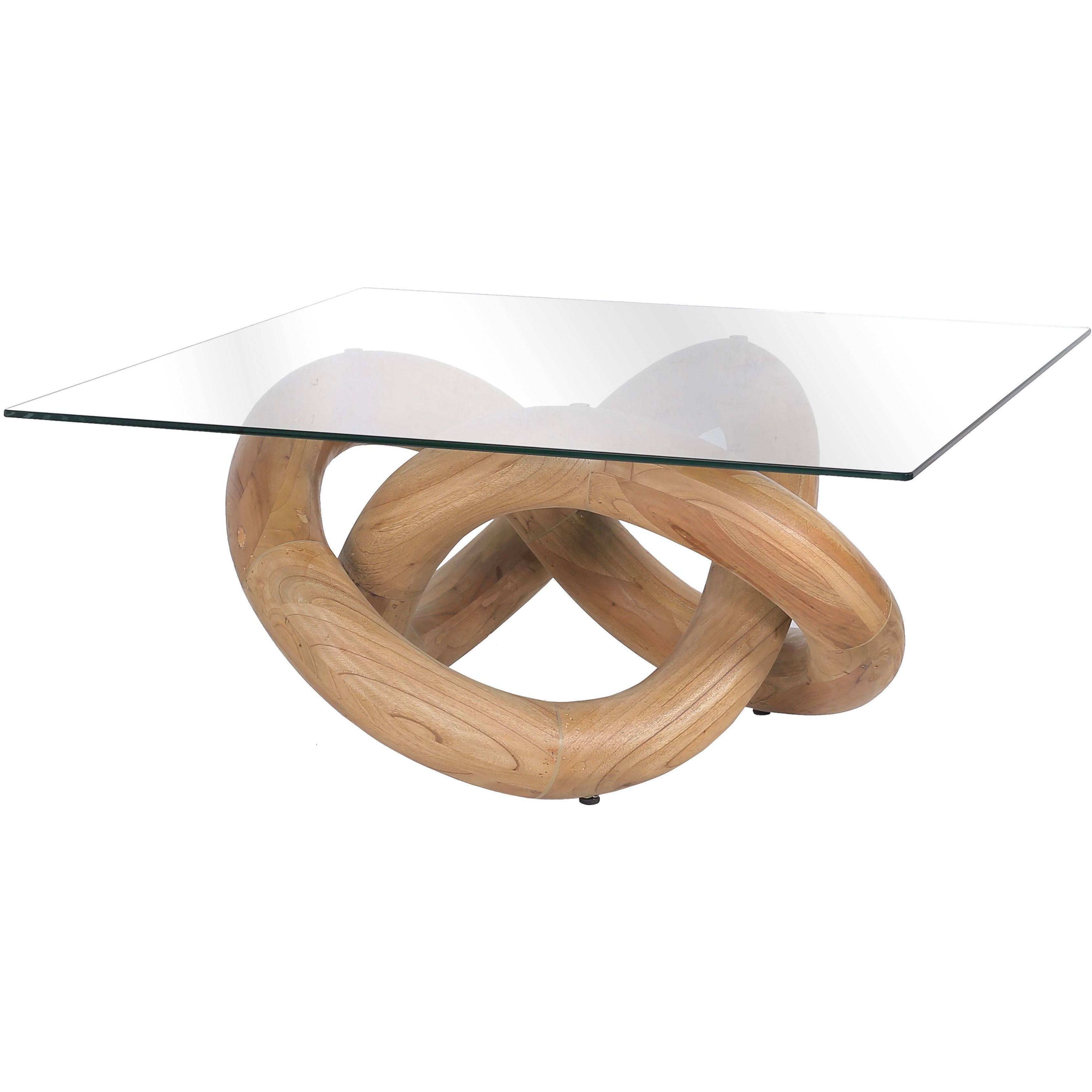 Knotty 36 X 36 inch Natural with Clear Coffee Table