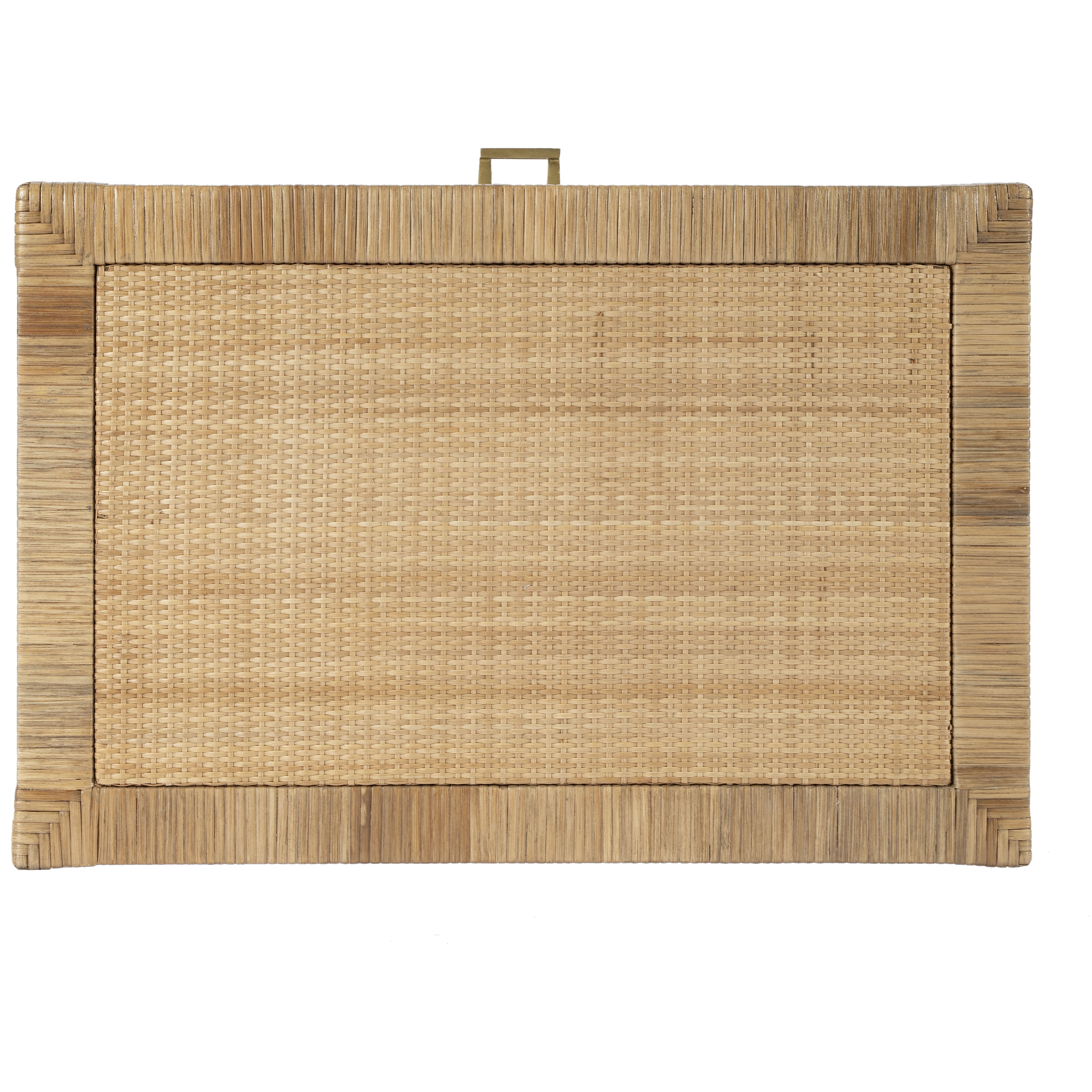 Corfu 1 Drawer Natural Rattan Nightstand in Natural and White