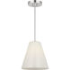 Senda 1 Light 9.13 inch Brushed Nickel Pendant Ceiling Light in Milk Glass