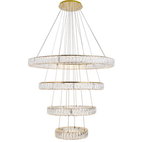 Monroe LED 42 inch Gold Chandelier Ceiling Light