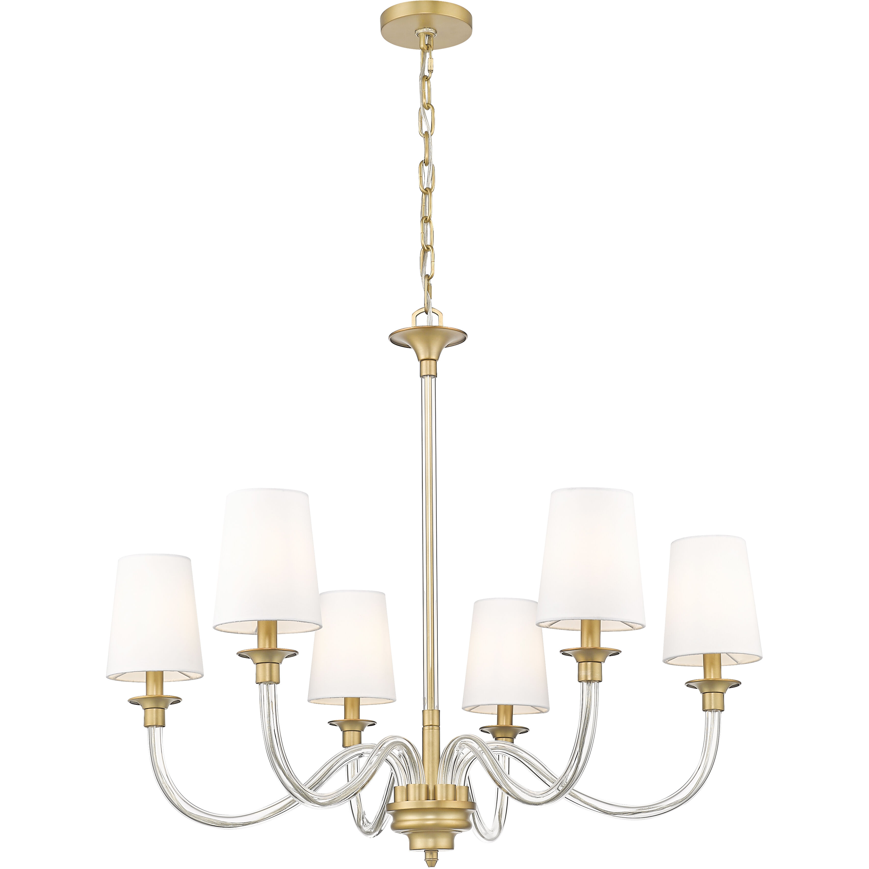Katerina 6 Light 32 inch Rubbed Brass Chandelier Ceiling Light