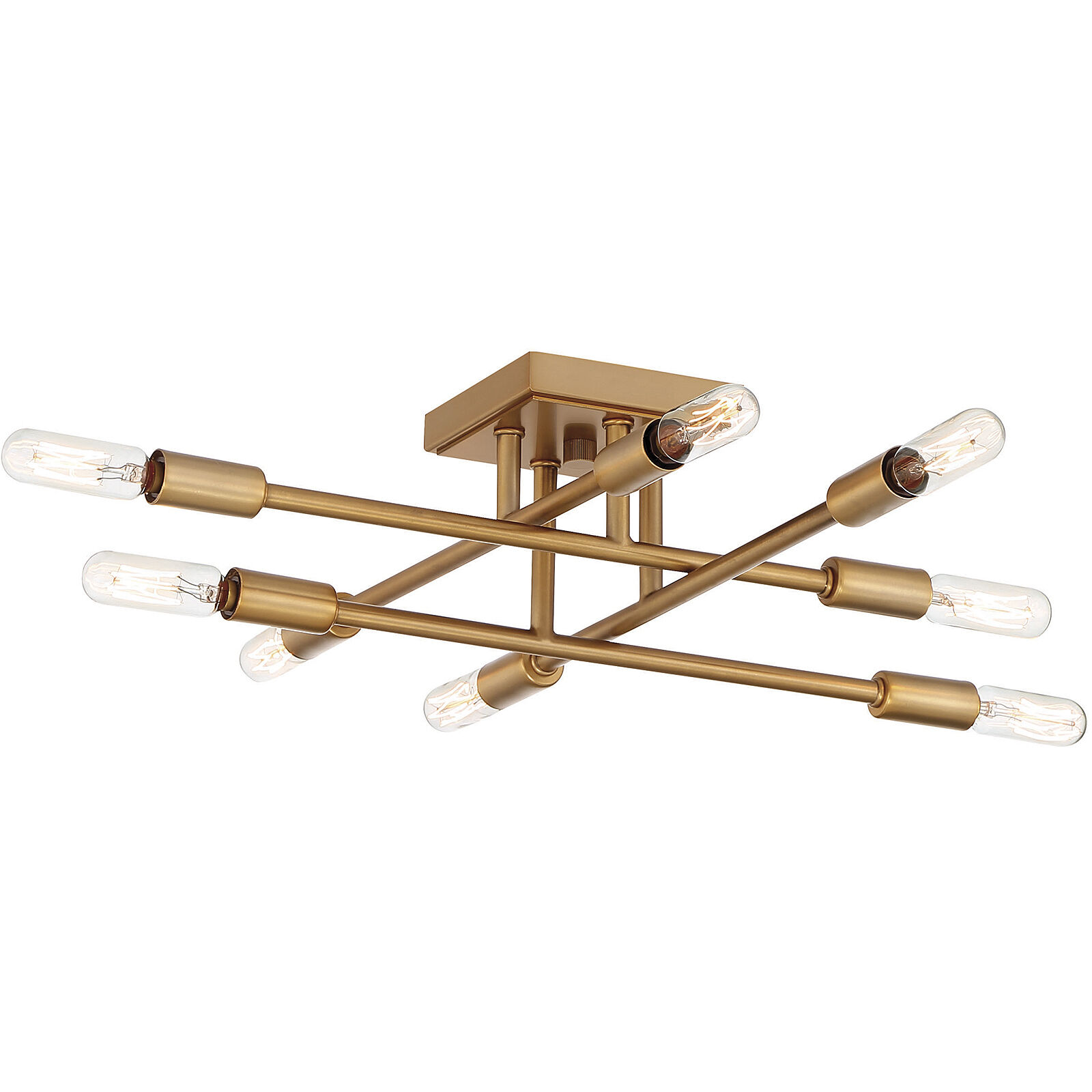 Lyrique 8 Light 19.5 inch Warm Brass Semi-Flush Ceiling Light