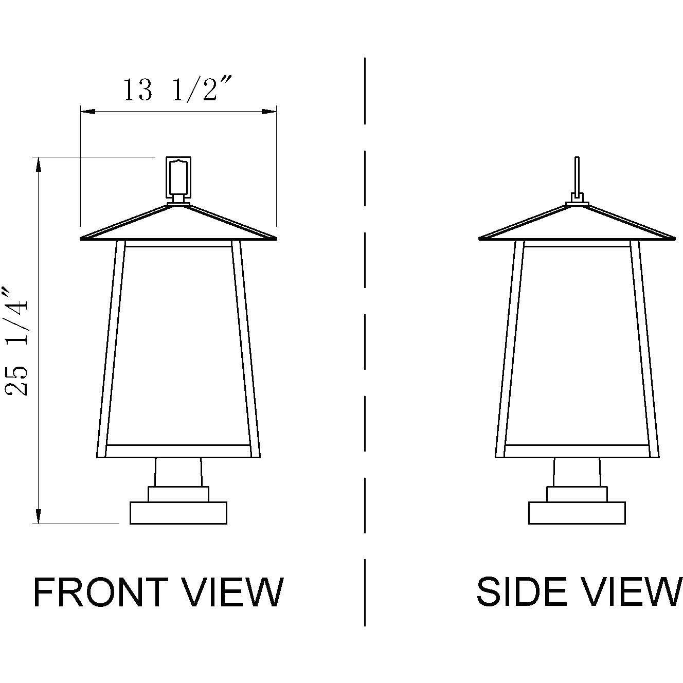 Rainer 4 Light 25.25 inch Black Outdoor Pier Mounted Fixture in G9