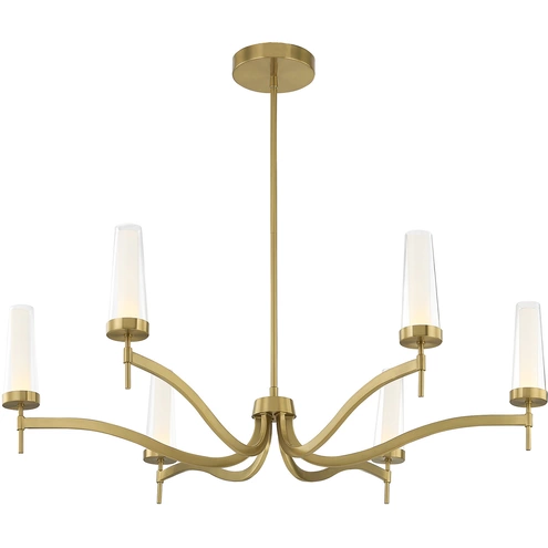 Butler 5 Light Butler LED 40 inch Warm Brass Chandelier Ceiling Light