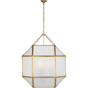 Suzanne Kasler Morris LED 30.5 inch Gilded Iron Grande Lantern Pendant Ceiling Light in Frosted Glass, Grande