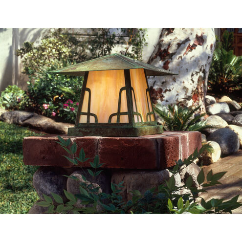 Carmel 1 Light 12.38 inch Verdigris Patina Column Mount in Rain Mist, T-Bar Overlay