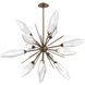 Rock Crystal LED 38.1 inch Flat Bronze Chandelier Ceiling Light in Chilled Clear, 2700K LED, Starburst