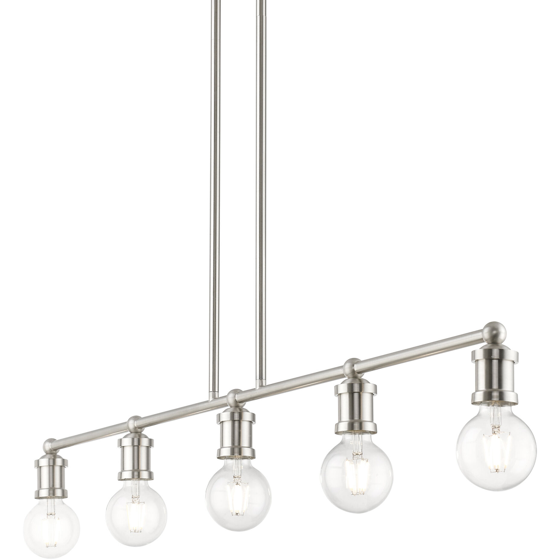 Lansdale 5 Light 40 inch Brushed Nickel Linear Chandelier Ceiling Light, Large