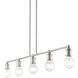 Lansdale 5 Light 40 inch Brushed Nickel Linear Chandelier Ceiling Light, Large