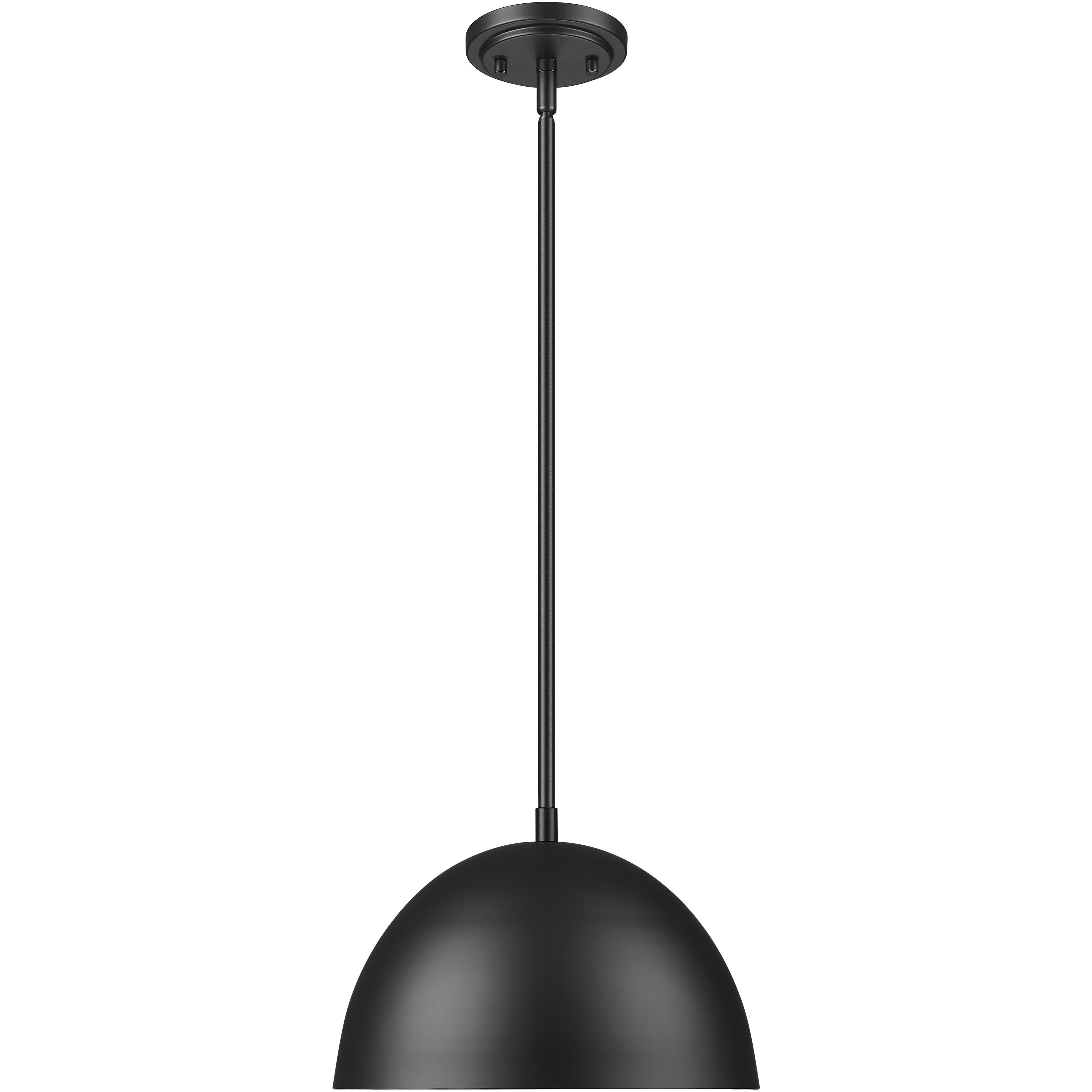 Vega 1 Light 12 inch Matte Black Pendant Ceiling Light