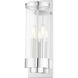 Hillcrest 2 Light 15.75 inch Polished Chrome Medium Outdoor Wall Lantern