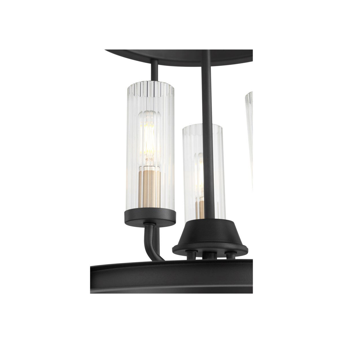 Empire 3 Light 13 inch Noir with Aged Brass Entry Pendant Ceiling Light