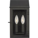 C&M by Chapman & Myers Hingham 2 Light 12 inch Textured Black Outdoor Wall Lantern