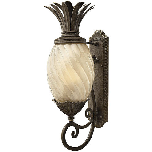 Plantation Outdoor Wall Mount Lantern in Pearl Bronze, Medium