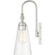 York 8.5 inch 60 watt Polished Nickel Adjustable Wall Sconce Wall Light, Essentials