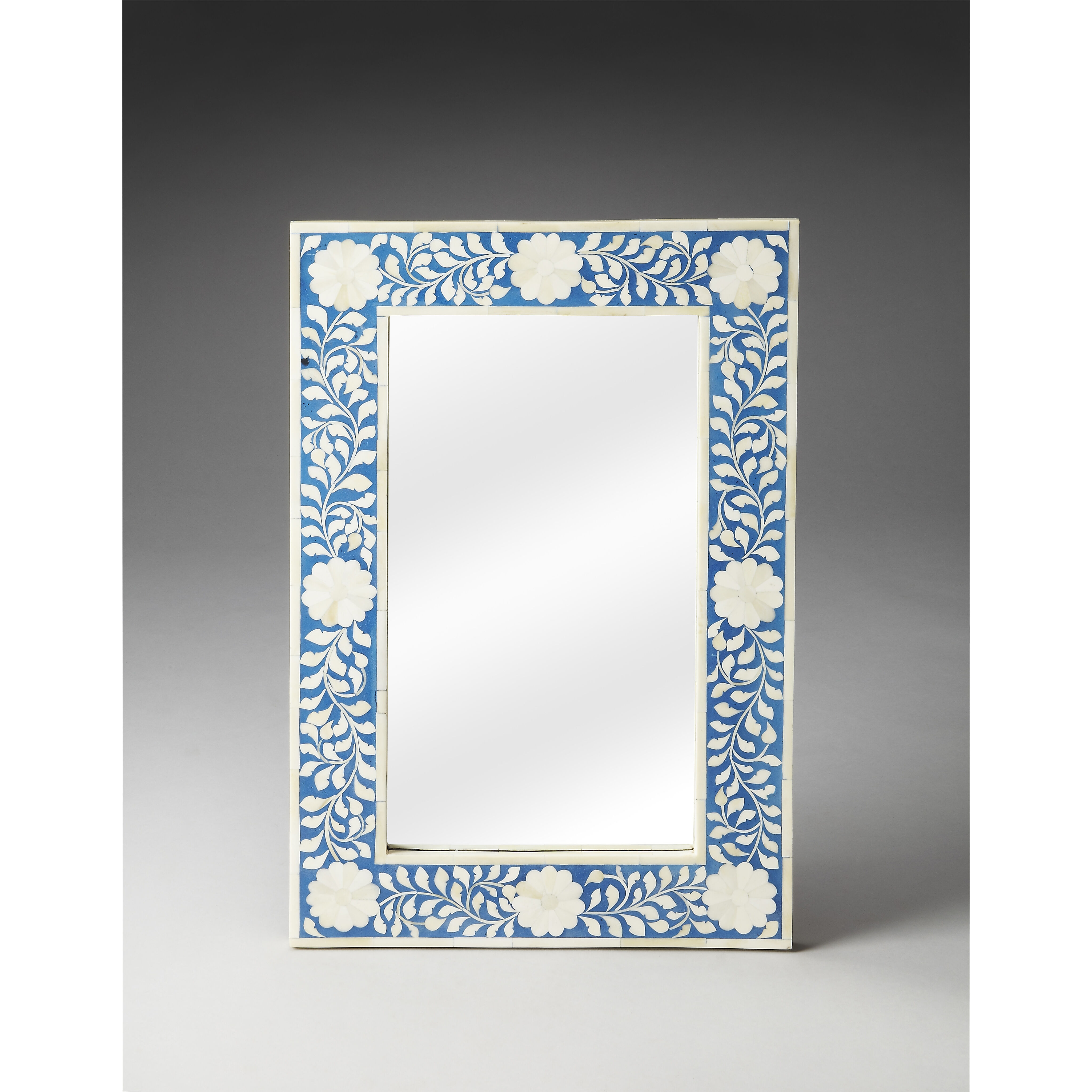 Bone Inlay Olivia Blue Bone Inlay 24 X 16 inch Heritage Mirror