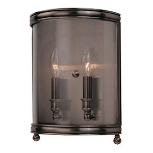 Larchmont 2 Light 9 inch Historic Nickel Wall Sconce Wall Light