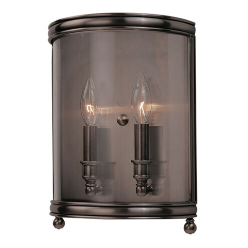 Larchmont 2 Light 9.25 inch Historic Nickel Wall Sconce Wall Light